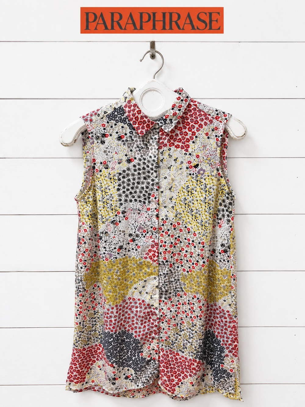 PARAPHRASE Floral Sleeveless Tunic Top Size M